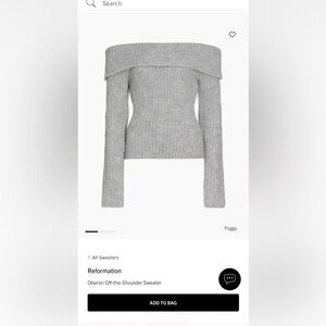 Reformation Gray Off-the-Shoulder Sweater